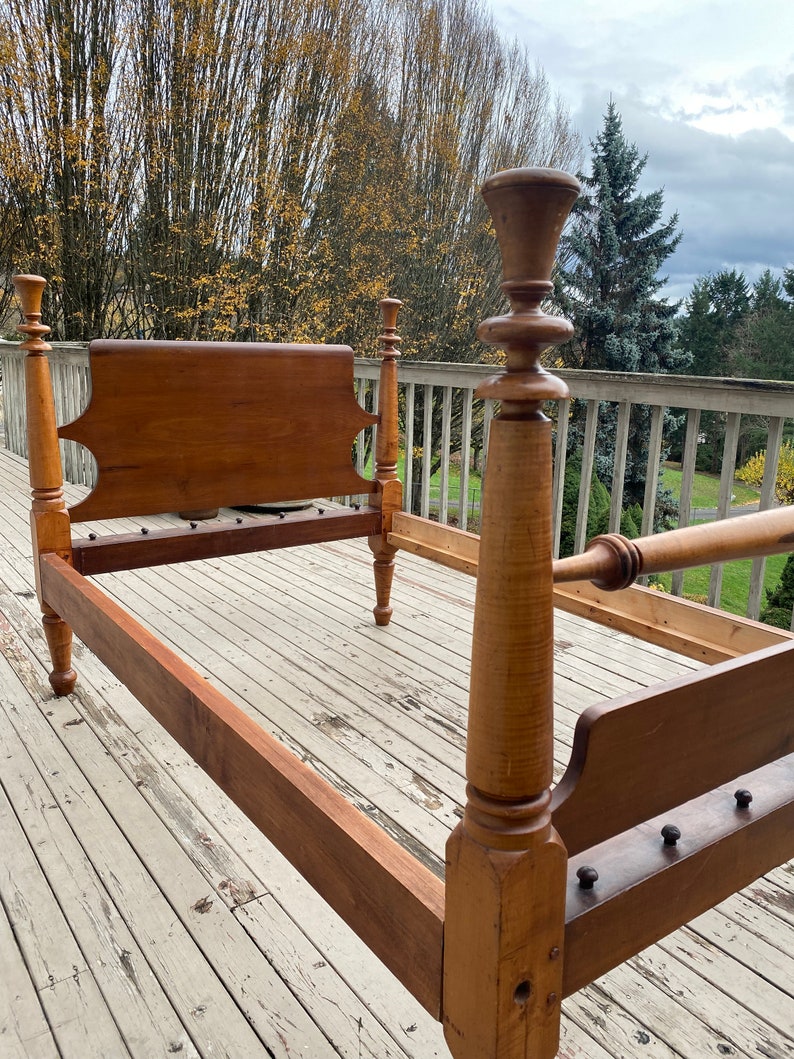 Antique Maple 4poster Rope Bed From 1800s Antique 3/4 Size With Bell Finials. Etsy