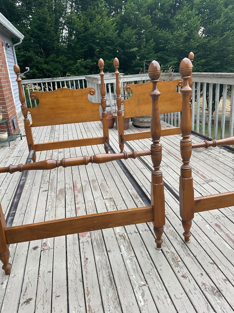 Vintage Pair of Maple Twin Size Bed Frames. Price is for the Etsy