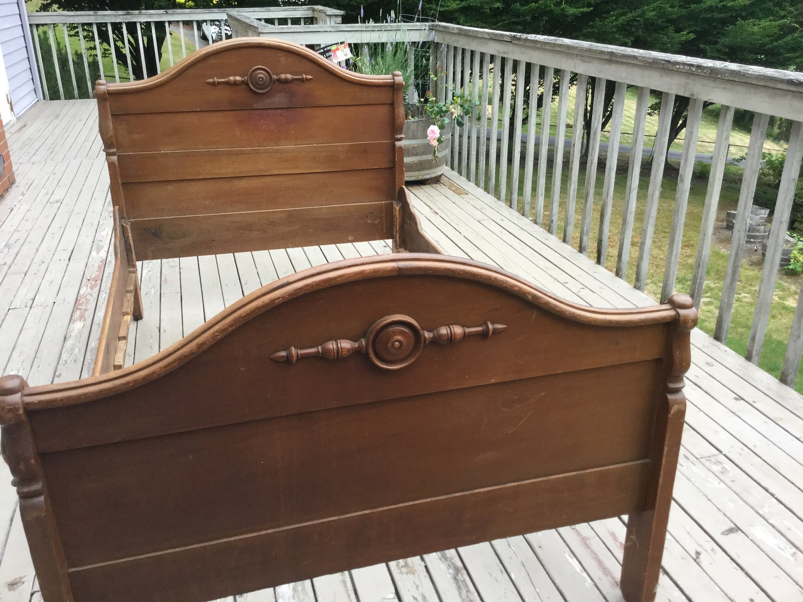 Antique Twin Size Sleigh Bed From Late 1800's Etsy