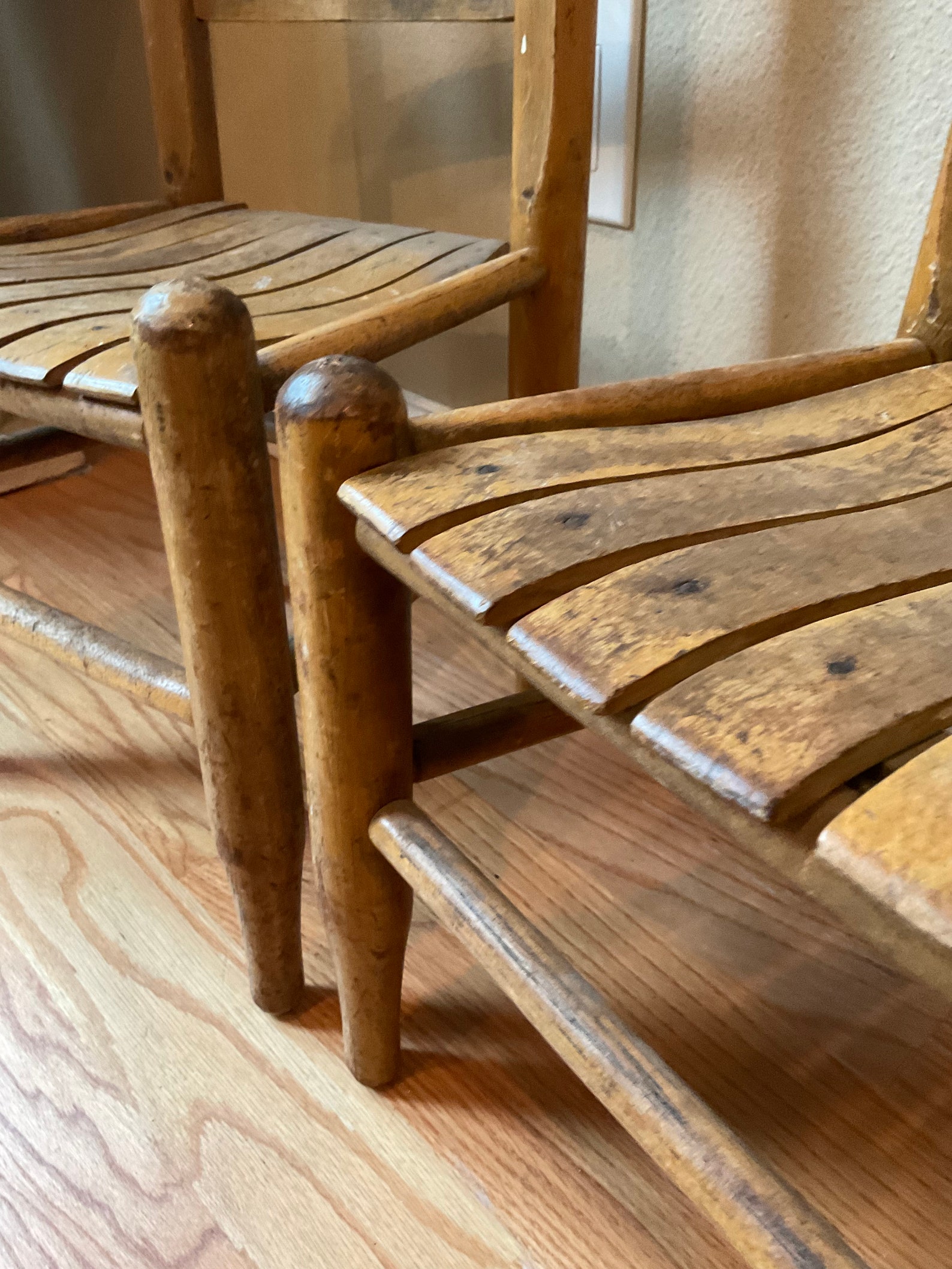 Vintage Childrens Chair Set From1950s. Pair of Vintage Maple Children's