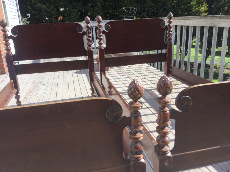 Vintage Pineapple Twin Size Beds. Modern Farmhouse Antique Etsy