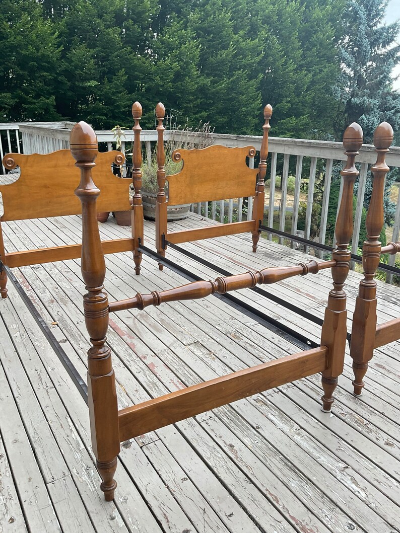 Vintage Pair of Maple Twin Size Bed Frames. Price is for the Etsy
