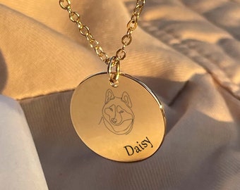 Dog Breed Necklace Pet Remembrance Gift Personalized Engraved Pet Portrait Necklace Custom Design Dog Breed Pendant