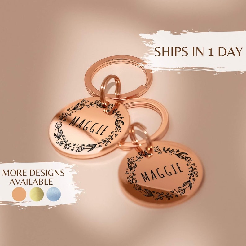 Custom Small Pet Collar Tag Engraved Cat and Dog Tag Stamped Etsy