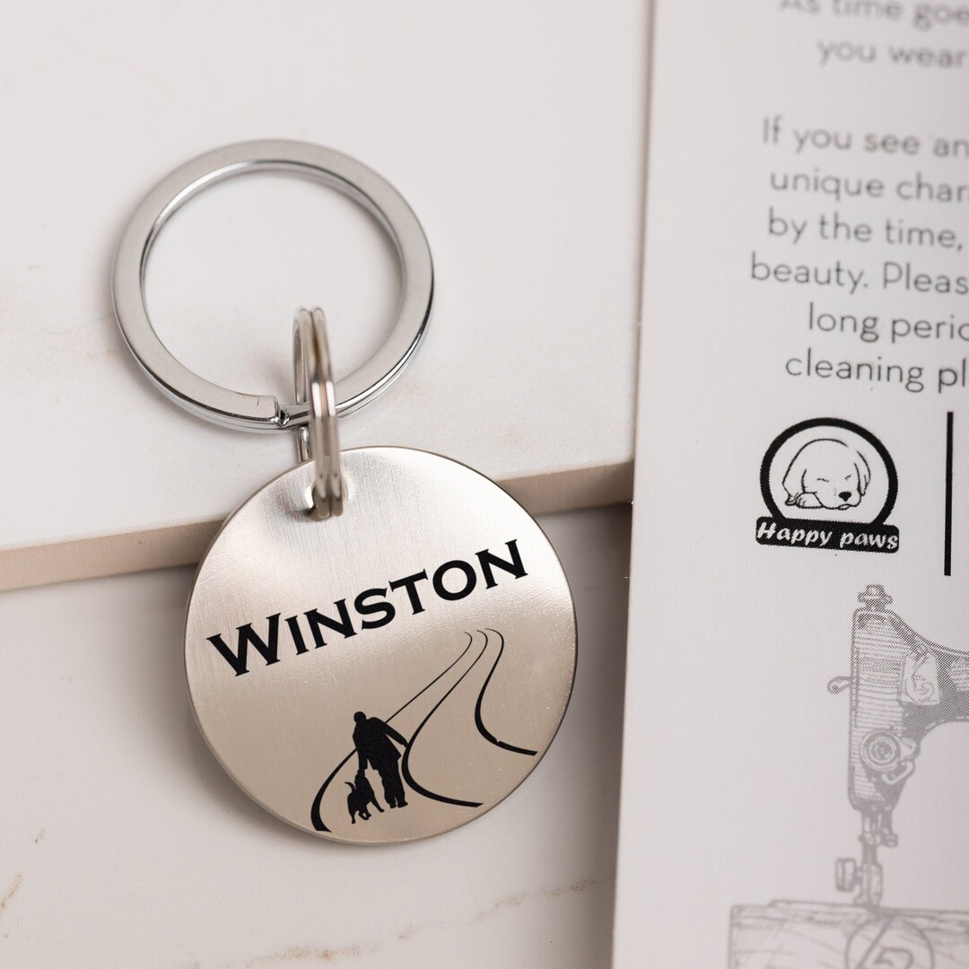 Personalized Small Pet ID Tags Custom ID Tag in Copper Steel Etsy