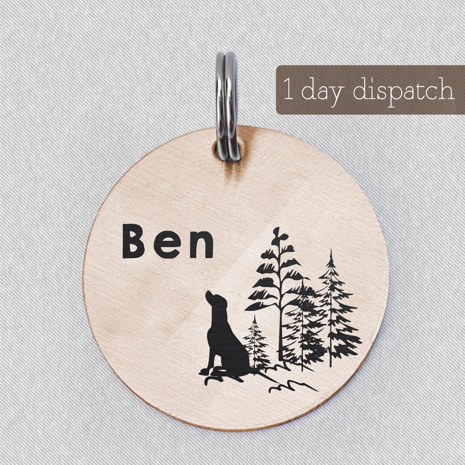 Pet Collar Tags Customized Dog Accessories Brass Pet ID Name Etsy