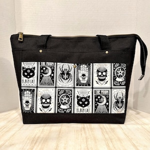 Tarot Card Shoulder/Tote Bag with Front and Back Slip Pockets