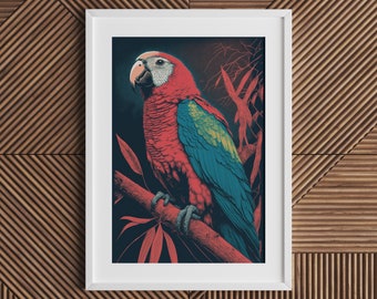 Parrot • Art Print • Digital Download • Bird Screen Print