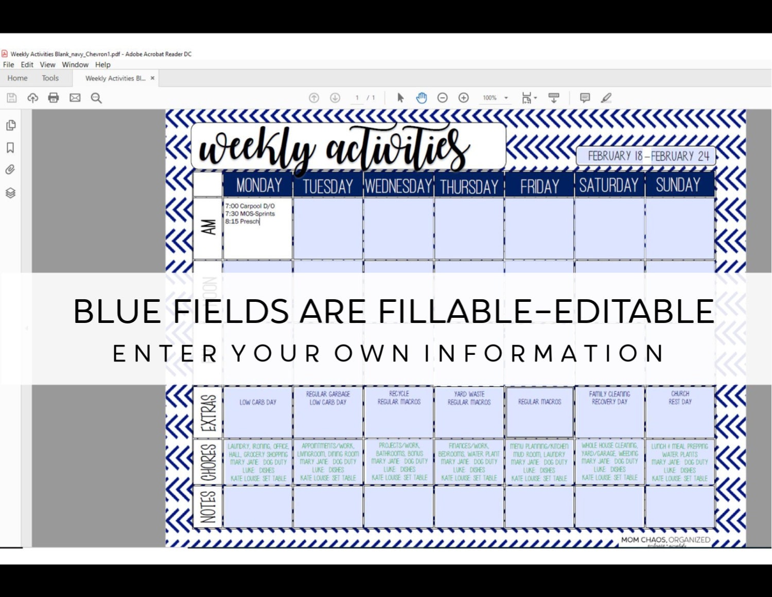 weekly-activity-planner-grey-weekly-family-schedule-etsy