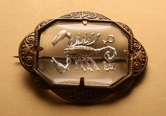 Egyptian Revival Art Deco Scorpion Brooch