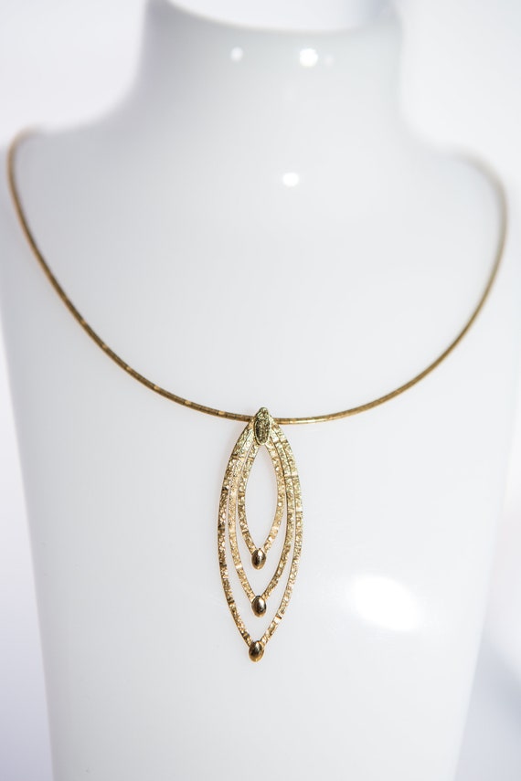 Gold Statement Necklace - image 2