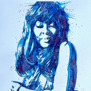 Tina Turner Art Print, Wall Art, music Lover Gift, popstar, 80&#39;s, room decor,  Watercolor Painting Justin Frehs pop music blues jazz