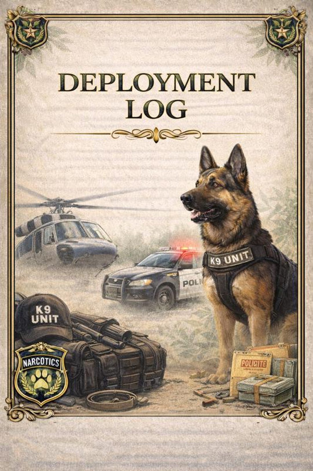 K9 Log Narcotics K9 Deployment Log | Drug Detection K9 Field Record | K9 ...