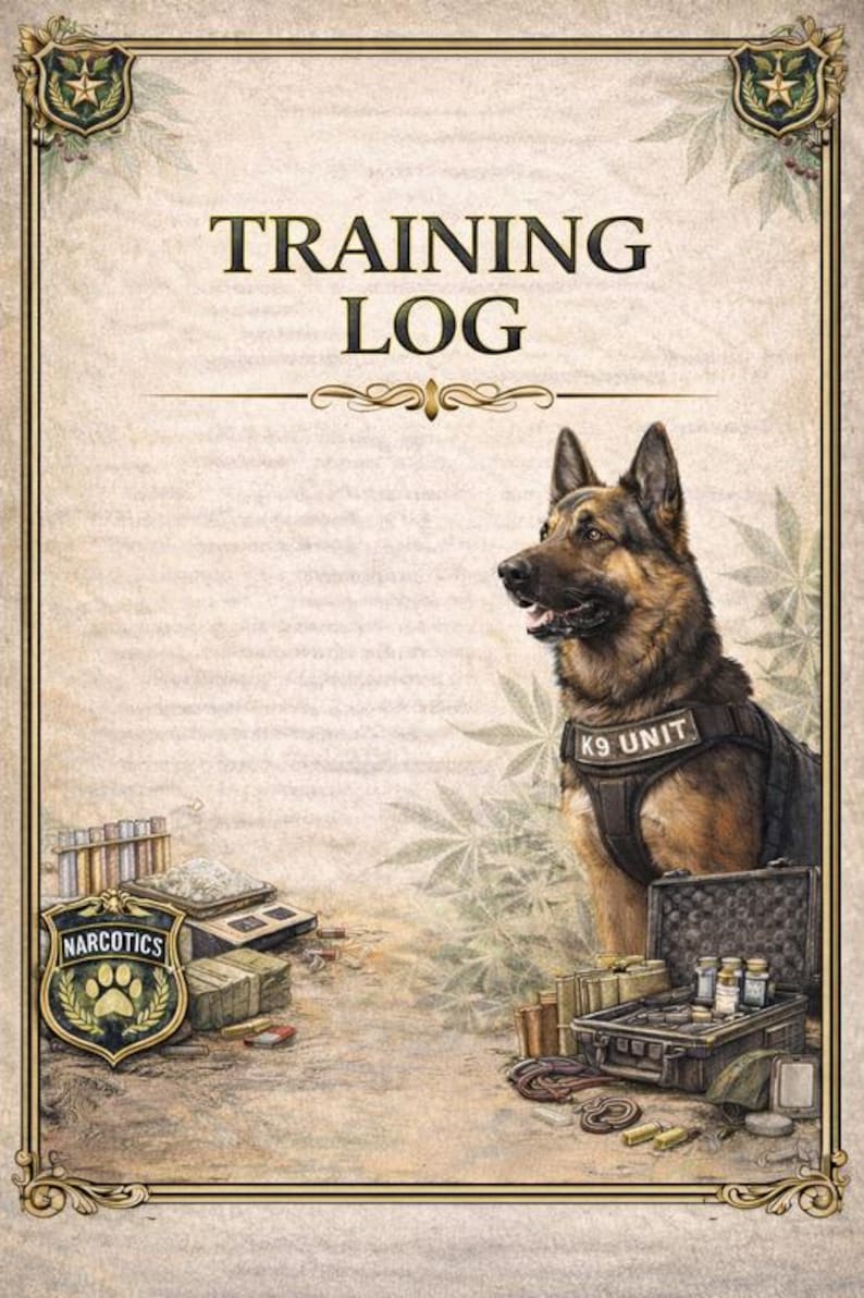 K9 Log Narcotics K9 Training Log | Drug Detection K9 Training Record | K9 ...