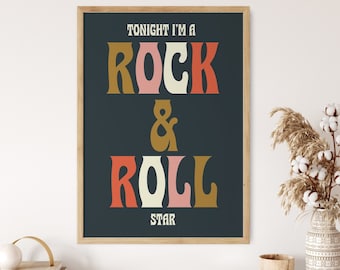 Rock n Roll Star Retro Print