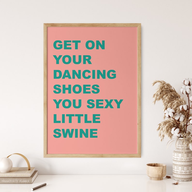 Dancing Shoes Arctic Monkeys Print Pink and Green Lyric Etsy