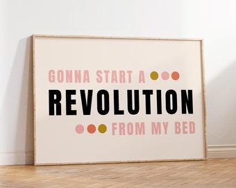 Don't Look Back in Anger Print, Above Bed Print, Music Lyrics Print, Oasis Inspired Poster for Bedroom, Above Bed Decor