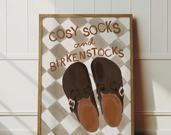 Cosy Socks Season Print, Autumn Decor, Bedroom Decor, Autumn Poster, Cosy Poster, Autumn Bedroom Inspo, Neutral Poster