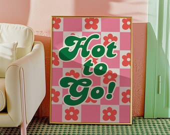 Hot to Go Retro Print, Music Inspired Poster, Statement Poster, Music Wall Art, Bold Poster, Colourful Poster, Bright Poster
