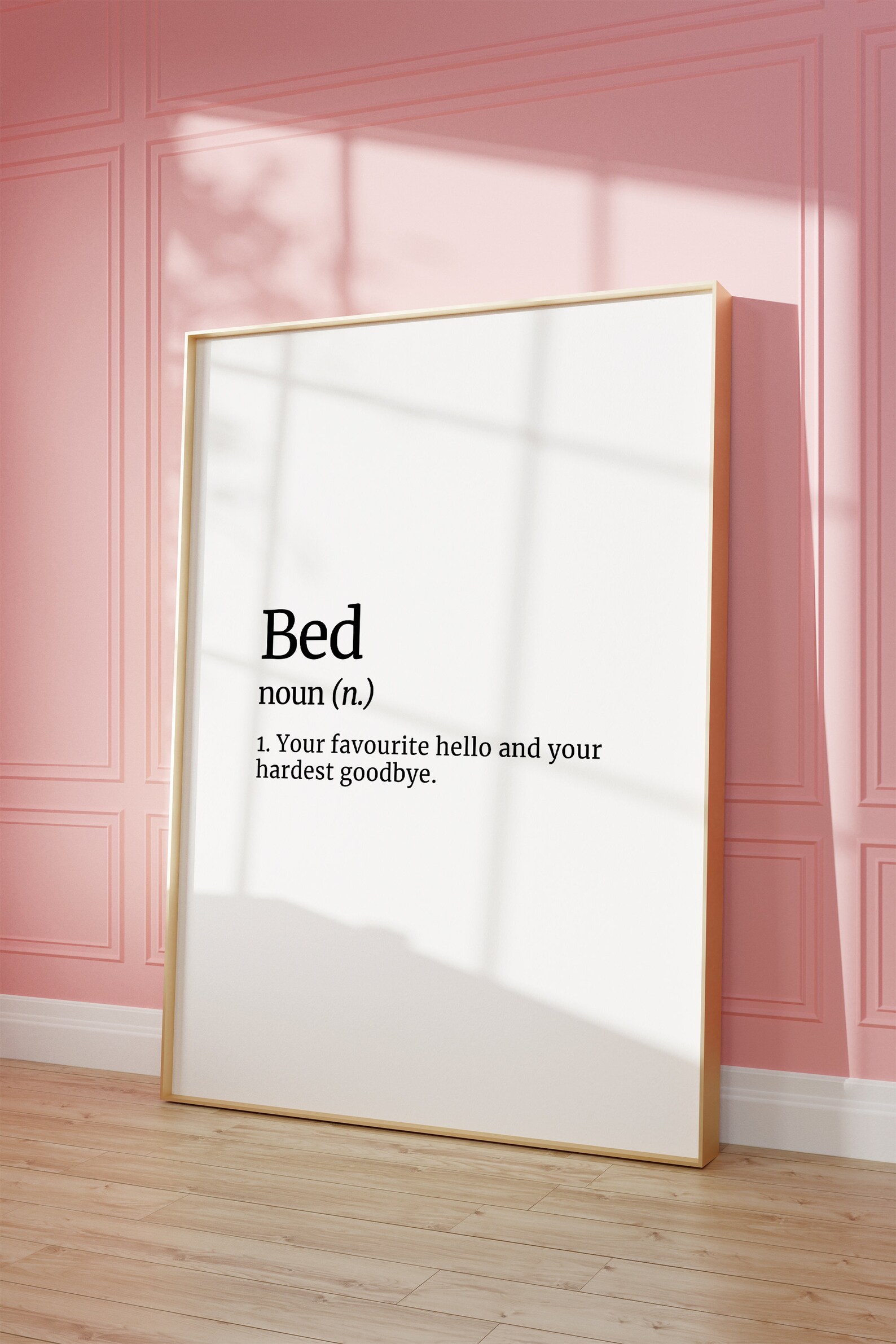 Bed Definition Print Etsy