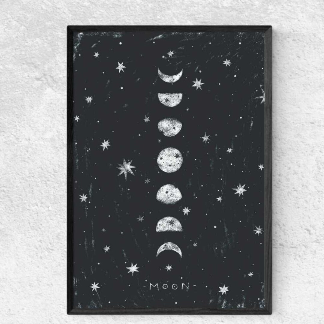 Moon Phases Print - Etsy