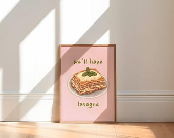 We'll Have Lasagne Oasis Lyrics Print, Oasis Poster, Liam Gallagher Poster, Britpop Poster, Noel Gallagher Print, Colourful Wall Art