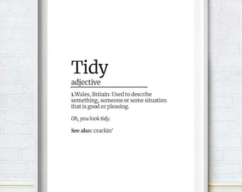 Gavin & Stacey- Tidy Definition Print, TV Show Collection, Gavin and Stacey Nessa Quote Print, Funny Home Decor, Housewarming Gift