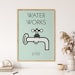 Retro Monopoly Inspired Water Works Wall Print, Quirky Bathroom Wall Art, High-Quality Bathroom Prints, Housewarming Gift, Waterworks Print 
