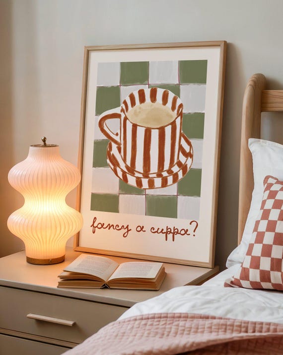 Fancy a Cuppa Print, Autumn Decor, Fall Decor, Autumn Poster, Cosy Poster, Autumn Kitchen Inspo, Tea Poster, Neutral Poster