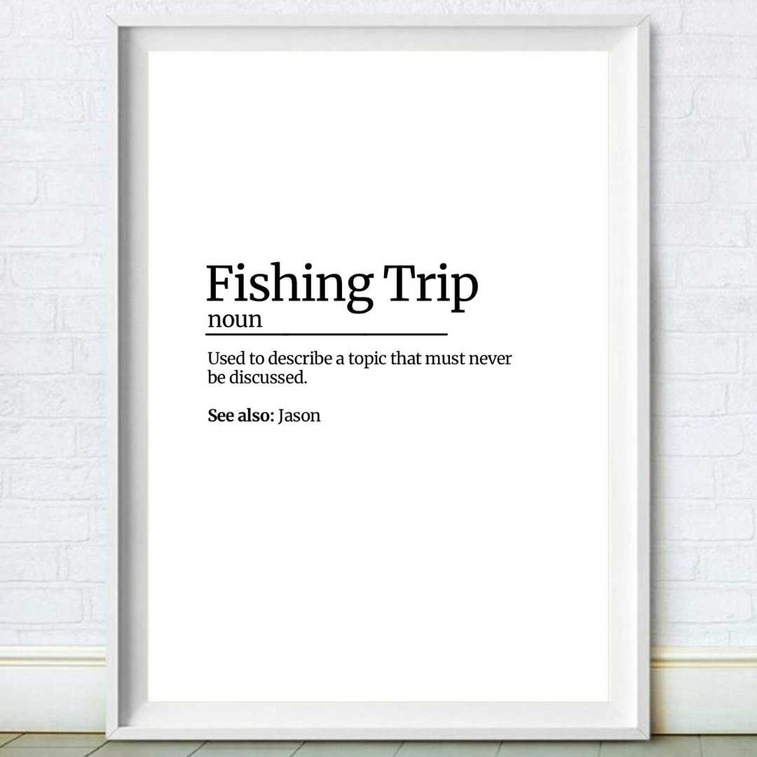 Gavin & Stacey Fishing Trip Definition Print, Black and White