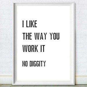 No Diggity Song Lyrics Portrait Poster Print (16 x 24) : : Home