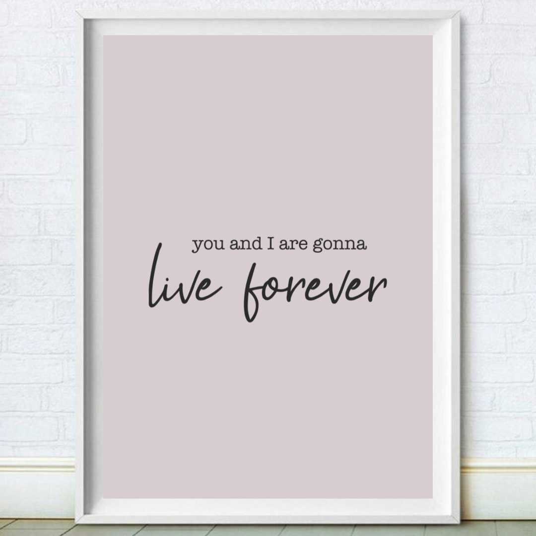 Music Print- Live Forever- Oasis - Etsy