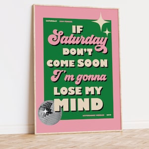 Sam Fender Saturday Wall Print, Sam Fender Lyrics Print, Sam Fender Wall Art, Indie Music Print, Indie Music Wall Art, Disco Ball Decor