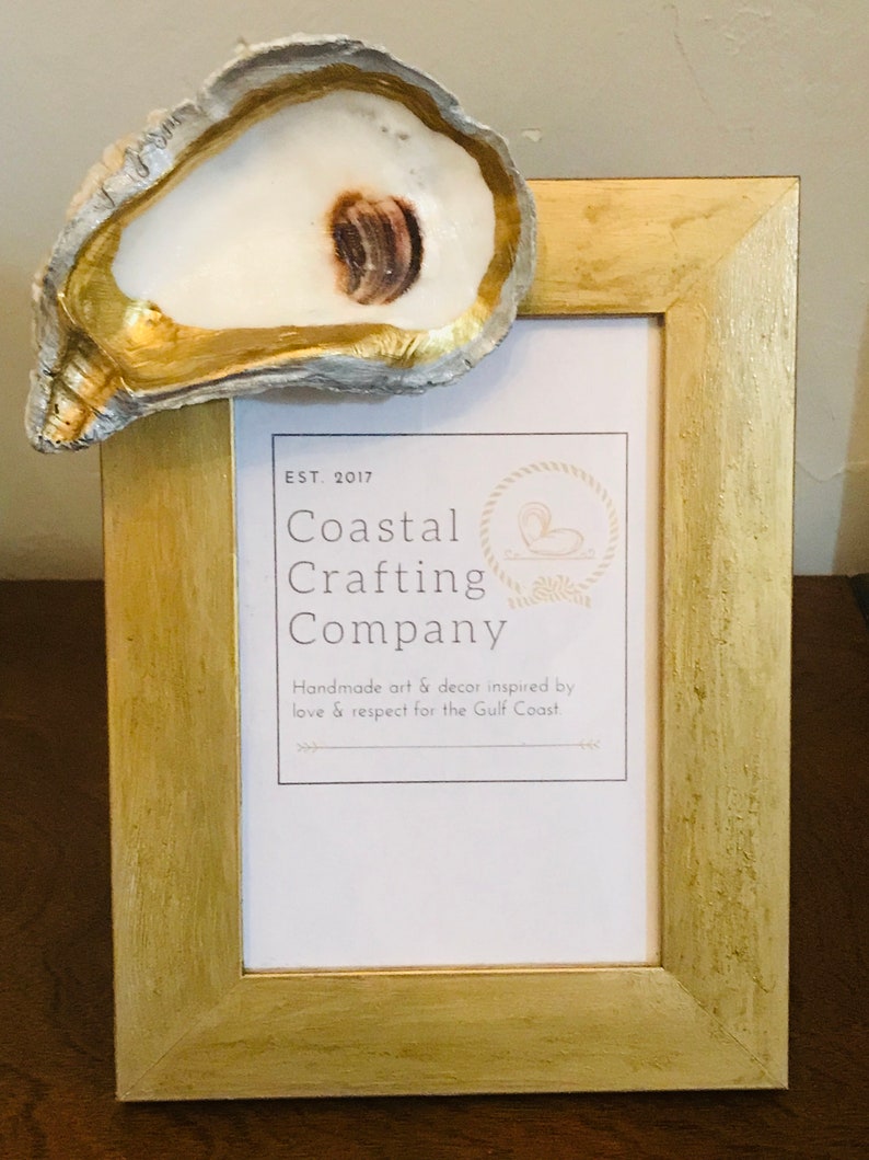 sea theme decor Oyster shell picture frame