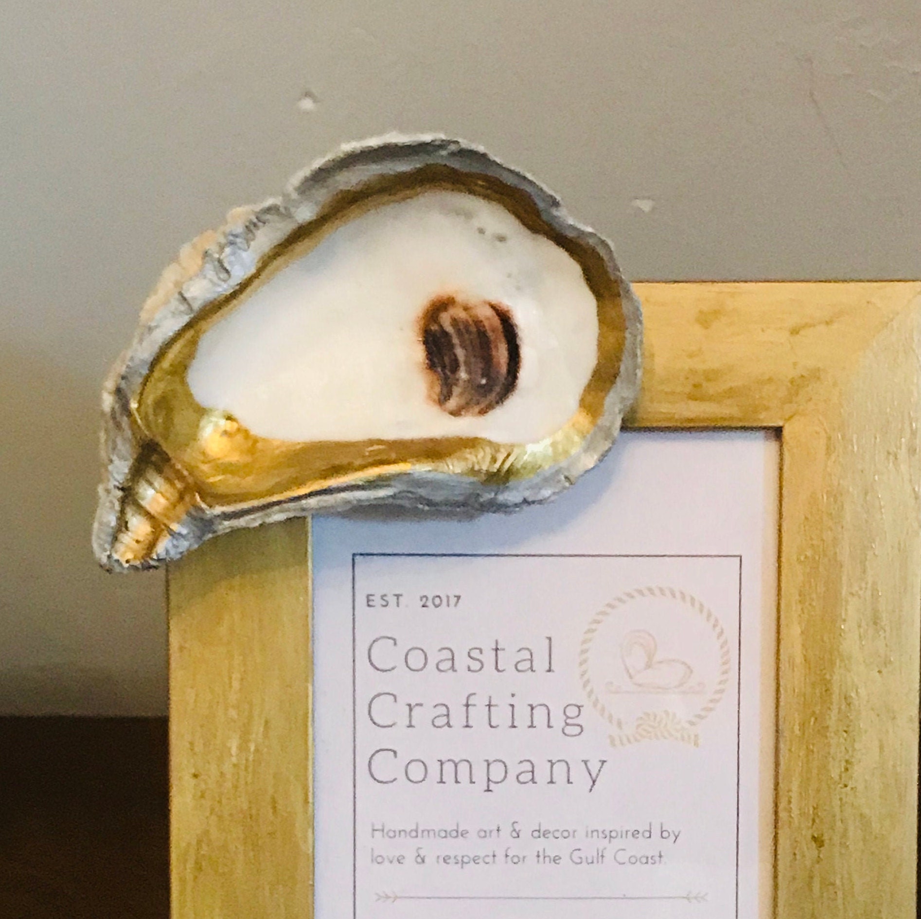 Oyster shell picture frame sea theme decor Etsy