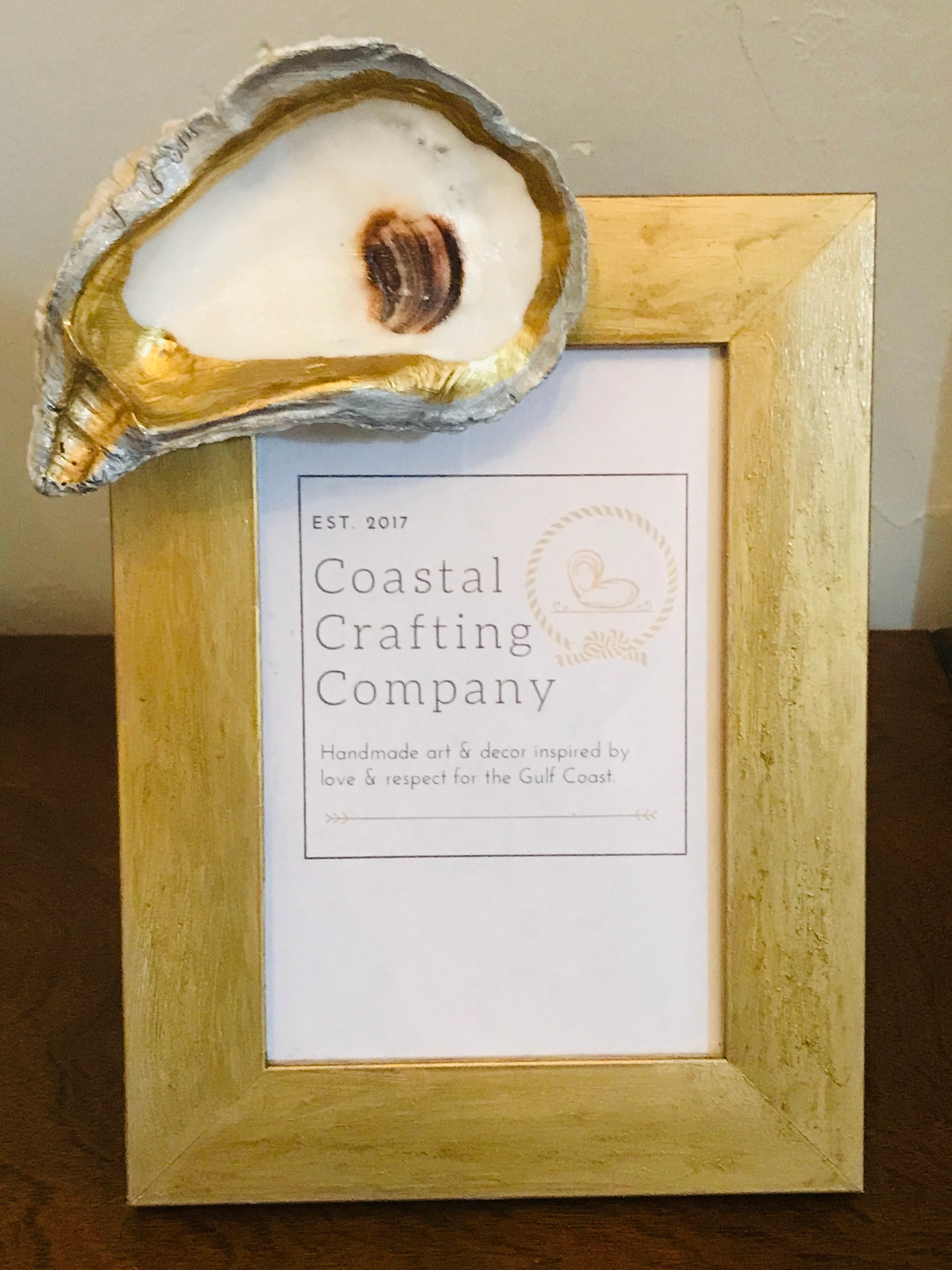 Oyster shell picture frame sea theme decor Etsy