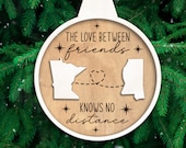 long distance friendship christmas ornament svg, deployment ornament, laser cut file, Glowforge, Cricut, Silhouette, instant download