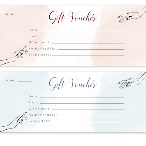 Printable Nail Salon Gift Certificate Template Manicure | Etsy