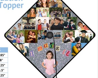 Photo Collage Graduation Cap Topper Template: DIY Personalized Design (Digital Download)