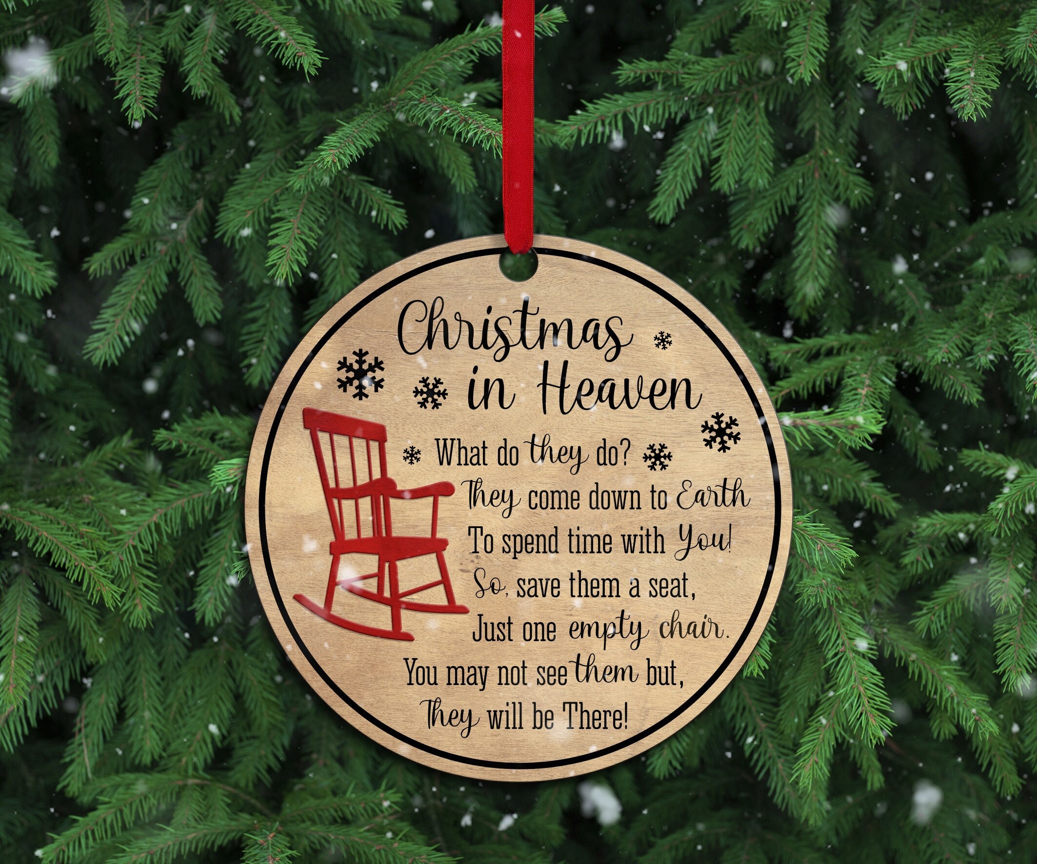 Christmas in heaven chair ornament SVG laser file christmas | Etsy