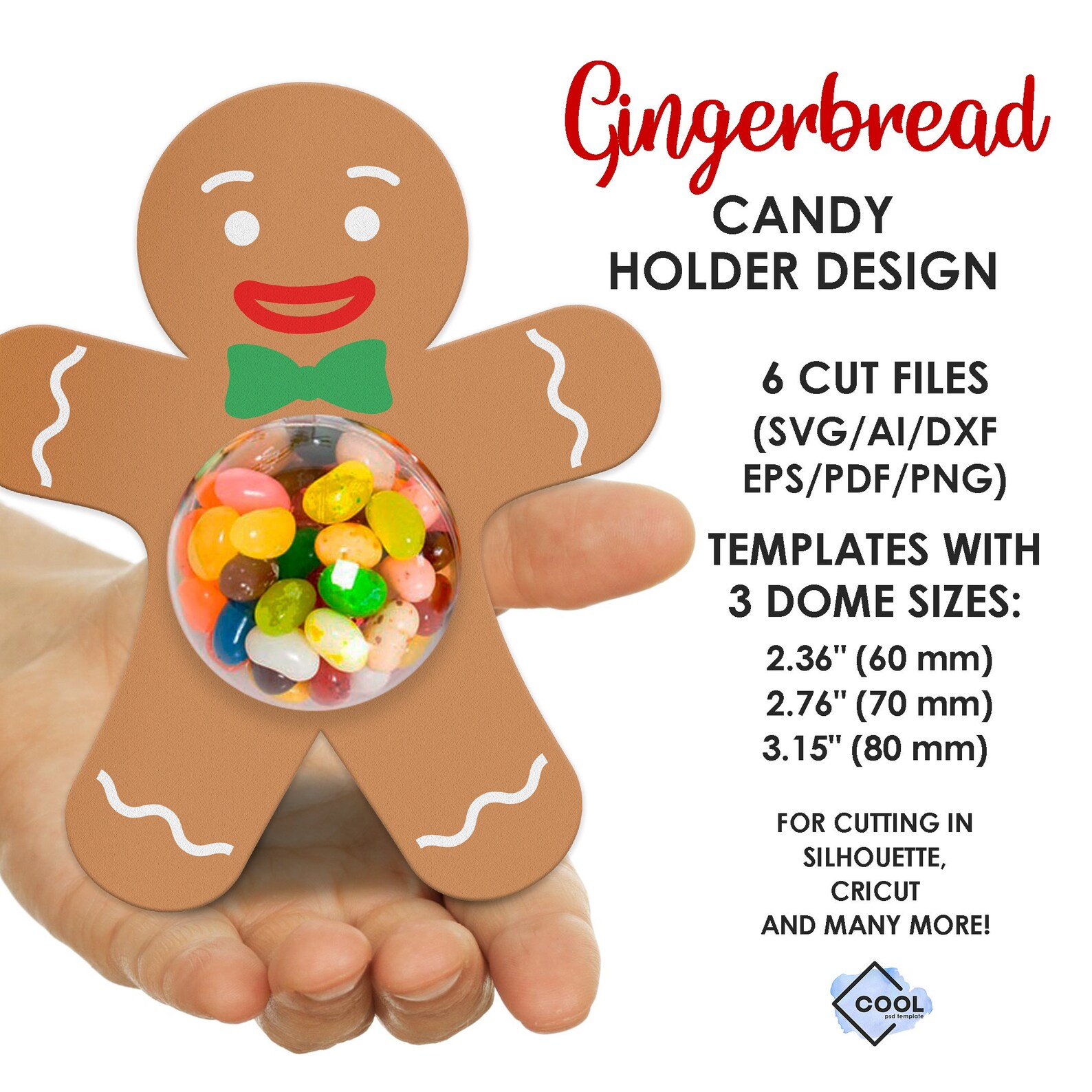 Stuffer Svg Christmas Candy Dome SVG, Gingerbread, Chocolate Holder Svg, DIY, Craft ...