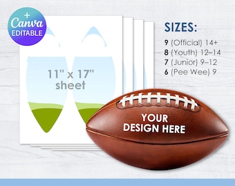 Football Panel Blank Template, Canva Editable, Customizable, All SIZES, DIY, Printable, Custom, Drag & Drop