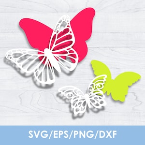 5 Layered Butterfly svg, BUNDLE, butterflies, clipart, 3D, DIY, svg, png, cut template, Cricut, Silhouette, Instant Download