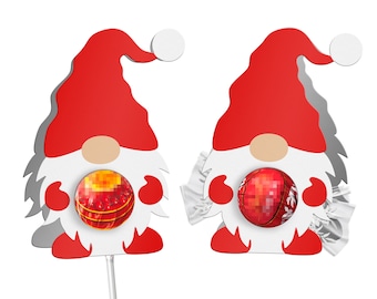 christmas gnome, lollipop holder svg, DIY christmas favor kids, chocolate holder svg, christmas craft for kids, INSTANT DOWNLOAD