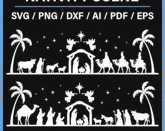 Nativity Scene SVG Cricut Laser Cut Files