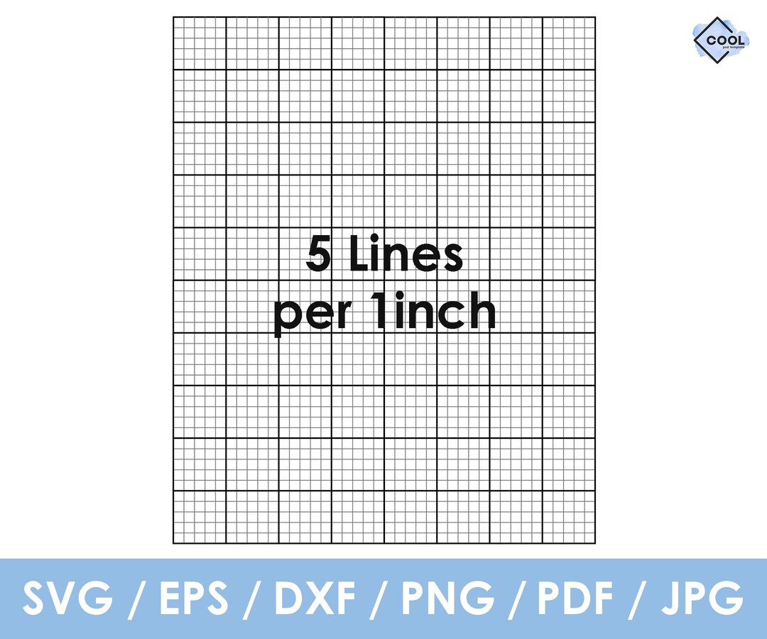 Graph Grid Paper, Cross Stitch Paper, 5 Lines per 1 Inches, Pdf, Svg ...