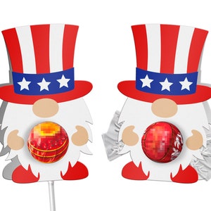 4th of july gnome, lollipop holder svg, DIY, four of july, favor kids, chocolate holder svg, patriotic crafts for kids, INSTANT DOWNLOAD