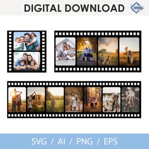 editable, Movie filmstrip svg, Bundle, cinema vintage svg, custom, Negative Film Strips, picture frame svg, Instant Download
