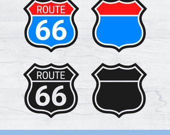 Route 66 sign svg, BUNDLE, historic route 66 logo, U.S. highway sign, cut file, png, vector, clipart, Cricut, Silhouette, instant download