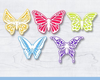 Layered Butterfly svg, BUNDLE, paper butterflies, 3D, DIY, svg, png, clipart, cut template, Cricut, Silhouette, Instant Download
